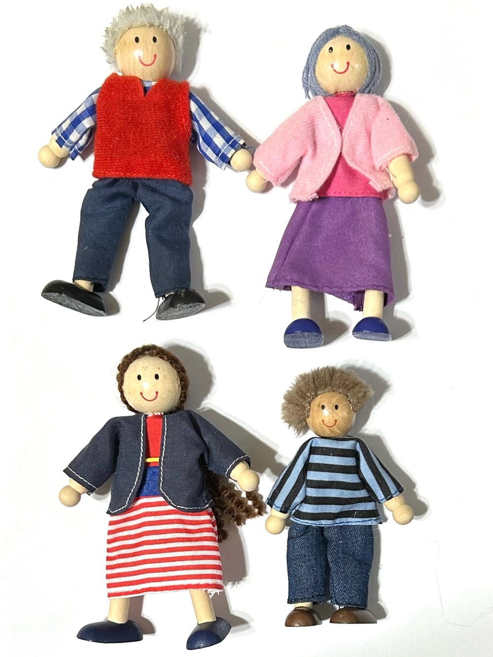 Melissa & Doug Doll Family Dollhouse Dolls: Grandma, Grandpa, Mom & Son